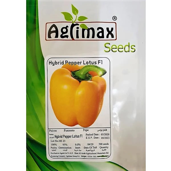 Lotus F1 Hybrid Yellow Pepper Premium Quality Seeds