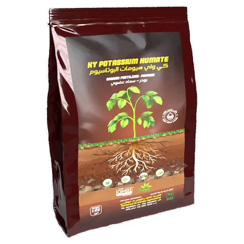 KY Potassium Humate Organic Fertilizer Powder (Humic Acid) MOCCAE Approved Omri Listed 1 KG