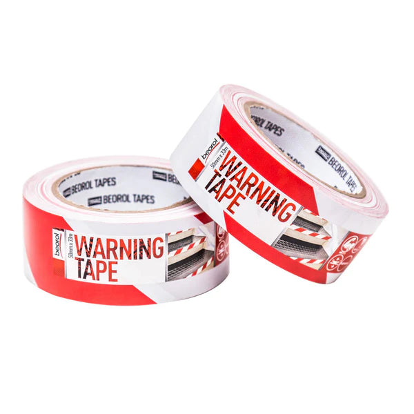 Beorol Warning Tape 50mm x 33m, Red/White