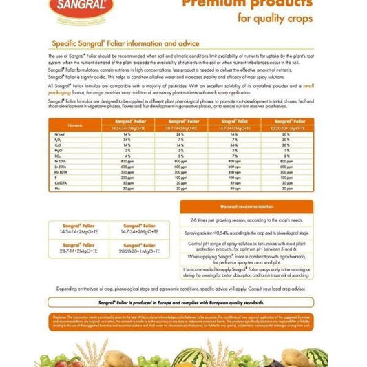 Sangral NPK and Micronutrients Fruits and Flowers Fertilizer