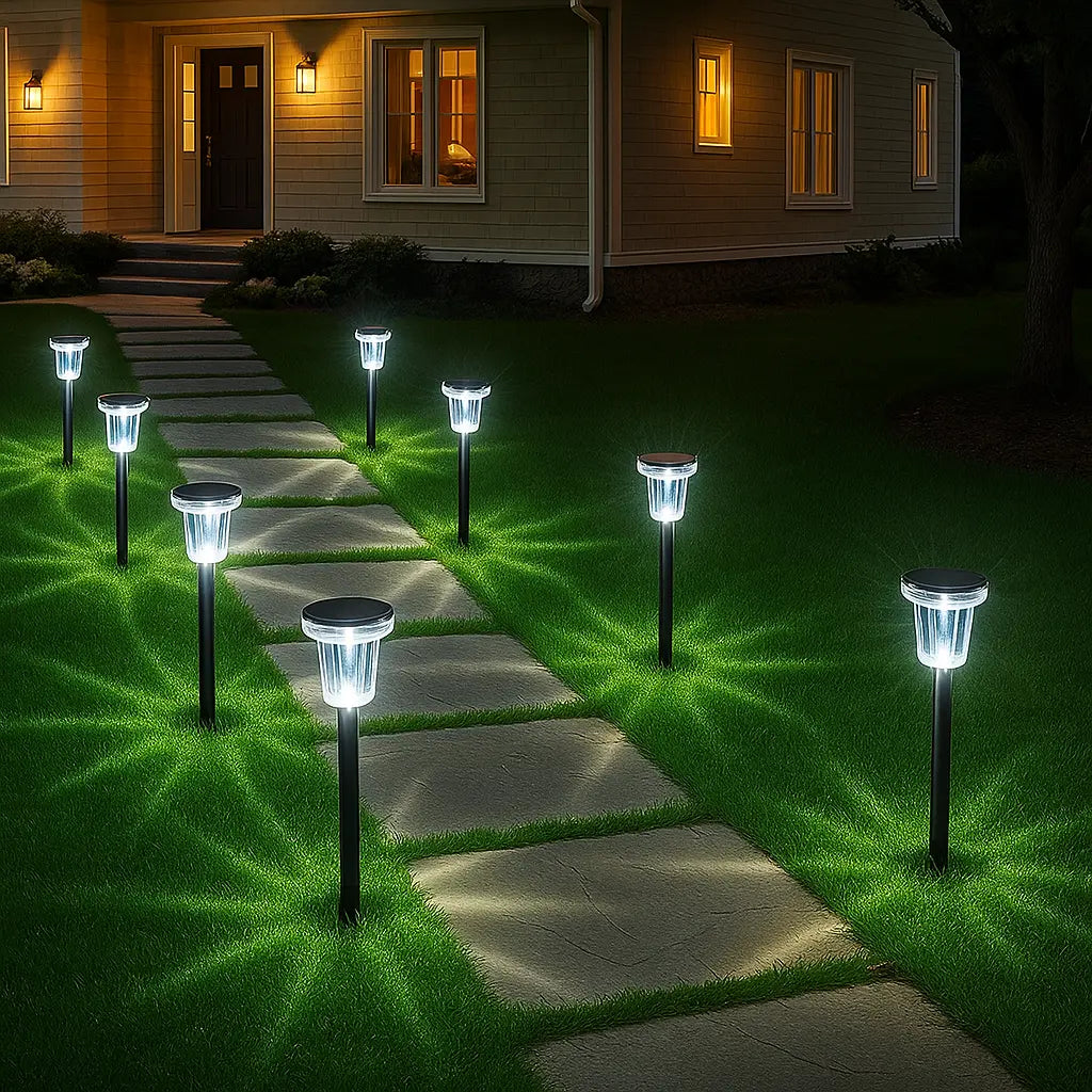 Weatherproof Energy Saving Solar Path Outdoor Garden LED Light White per Piece