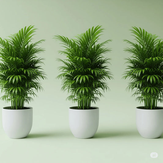 3 Areca Palm Plants in Ceramic Pots Bundle 999 AED